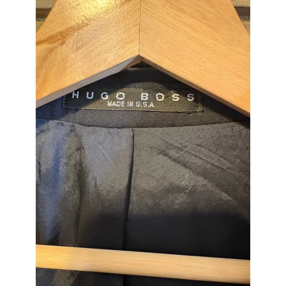 Hugo Boss 48L Navy Wool Sport Coat Blazer Made in USA Saks Fifth Avenue